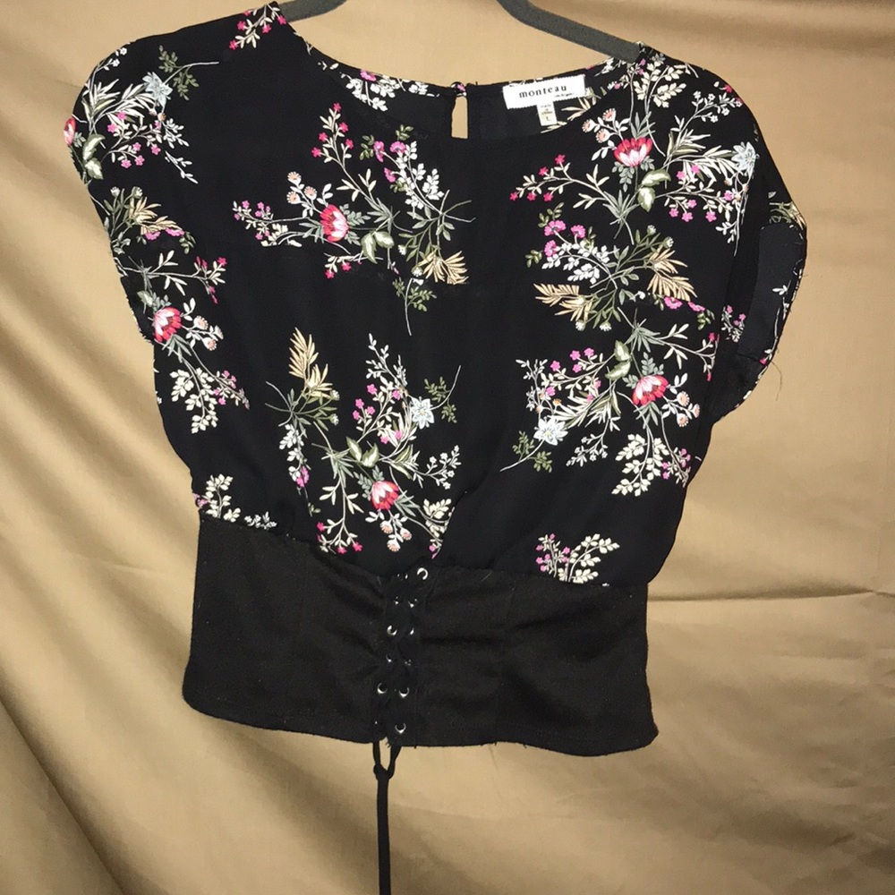 Floral corset top/shirt/blouse